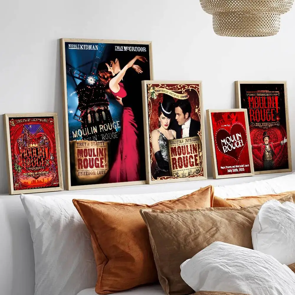 Classic Movie M-Moulin Rouge Classic Vintage Posters Whitepaper Prints Posters Artwork Kawaii Room Decor