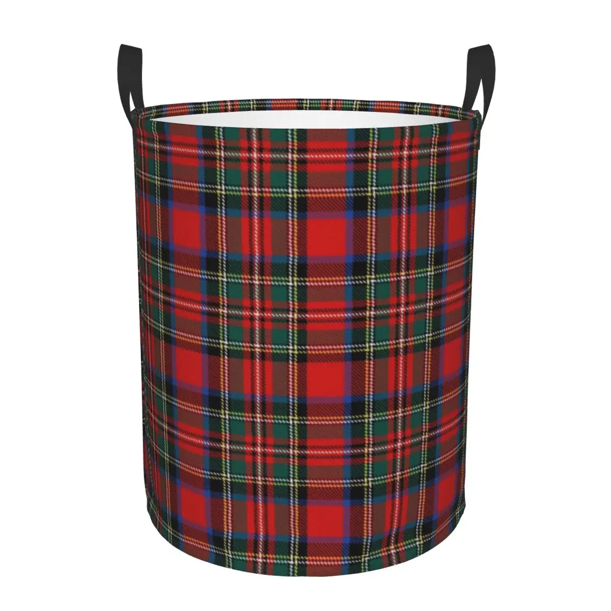 Custom Classic Popular Tartan Plaid Laundry Basket  Gingham Check Texture Clothes Toy Hamper Storage Bin for Kids Nursery