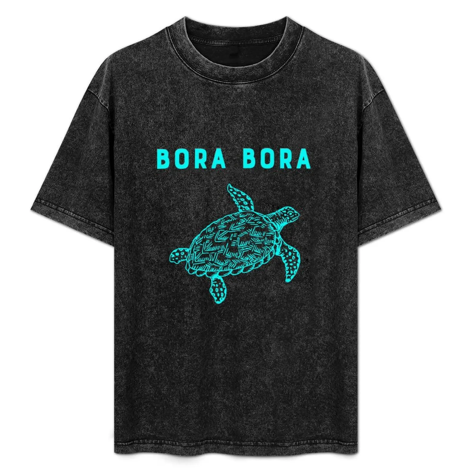 Bora Bora Turtle - French Polynesia T-Shirt Retro Graphic Print T-Shirt