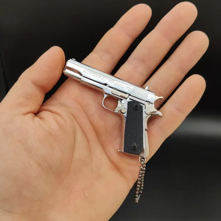 NEW 1: 3 Mini 1911 Alloy Gun Model Toy Keychain Disassemble Pistol Pendant Creative Gift Can Not Shot