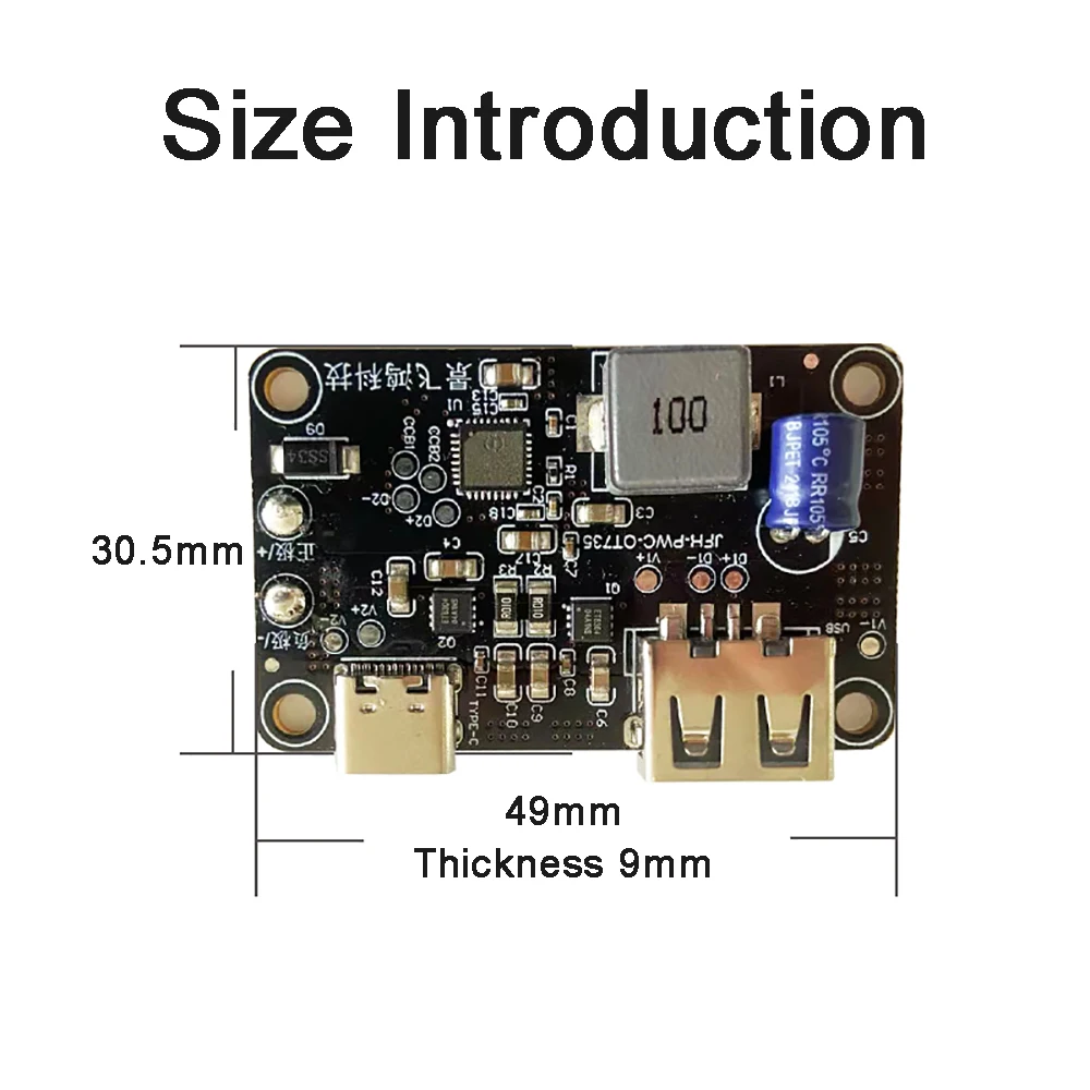 27W High Power DC Step-down Power Module Dual Port Fast Charging USB Charger 9-30V 10A Buck Converter Board