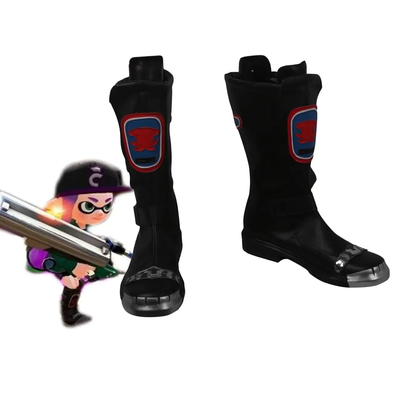 

Splatoon inklin Cosplay Boots Black Shoes Custom Made Any Size