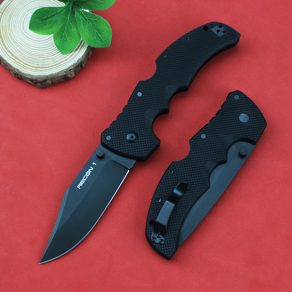 Tactical Tanto RECON 1 Cold Folding Knife AUS10A Steel ​Blade G10 Handle Outdoor Survival Multi Tools Camping Pocket EDC Knives