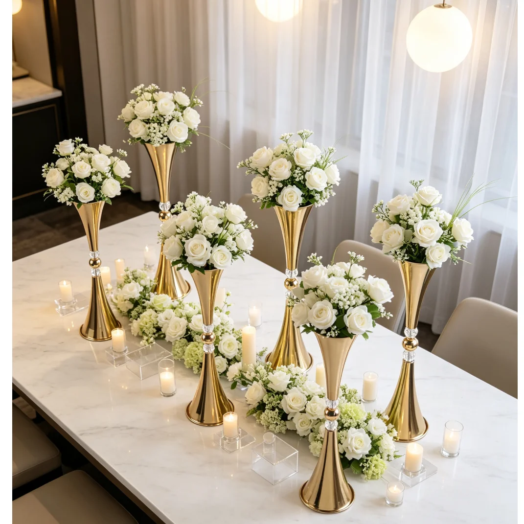 3-10ps)60cm-100cm)Gold pedestal plinth Stand  Floral Stands Wedding Centerpieces Flower Stand Wedding Center Piece for Wedding T