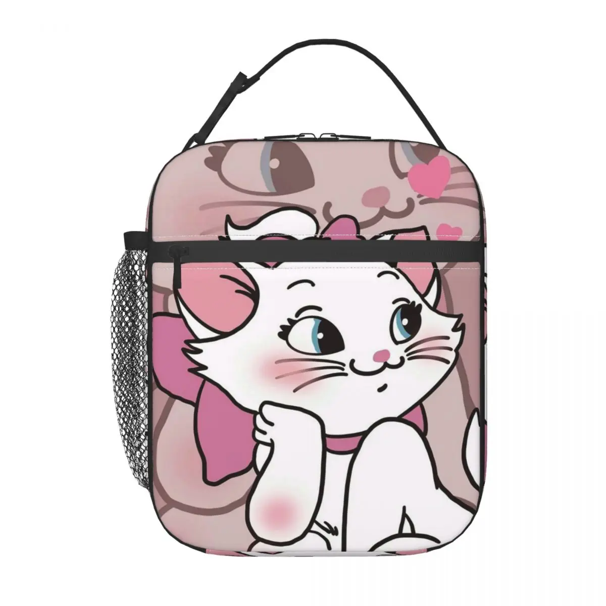 الوردي الأرستوكات لطيف ماري القطط معزول حقيبة الغداء للنساء الأطفال مانعة للتسرب صناديق الطعام علب الاغذية الحرارية حمل