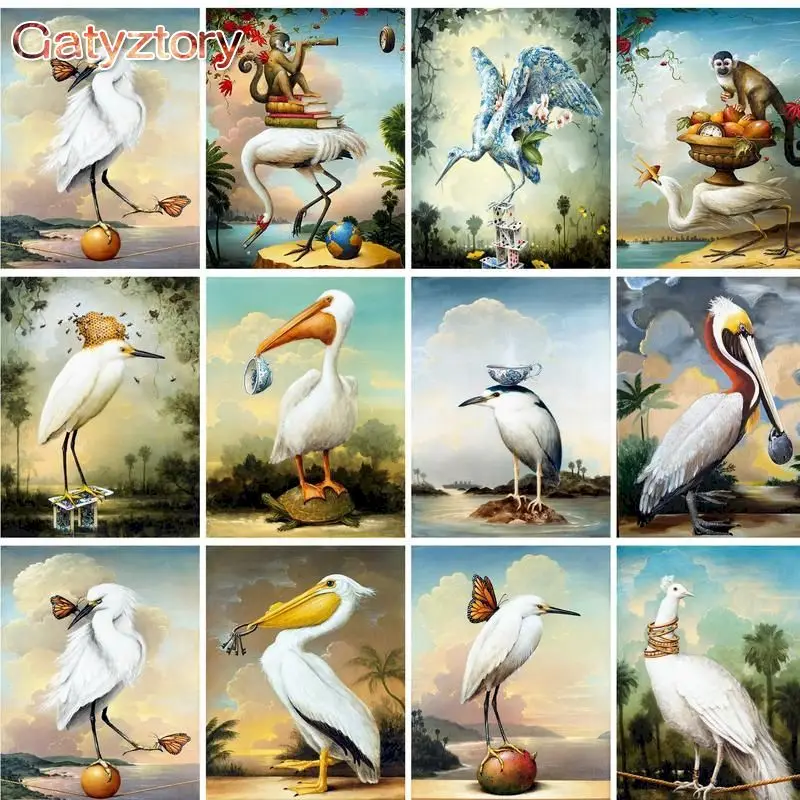 

GATYZTORY Painting By Number Bird For Adults Drawing On Canvas Kits Handpainted Gift Diy Pictures By Number Animals Home Decor