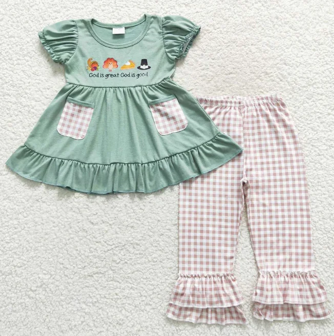 

Thanksgiving Print Designs Children Clothing Fall Winter Siblings Matching Outfits for Halloween