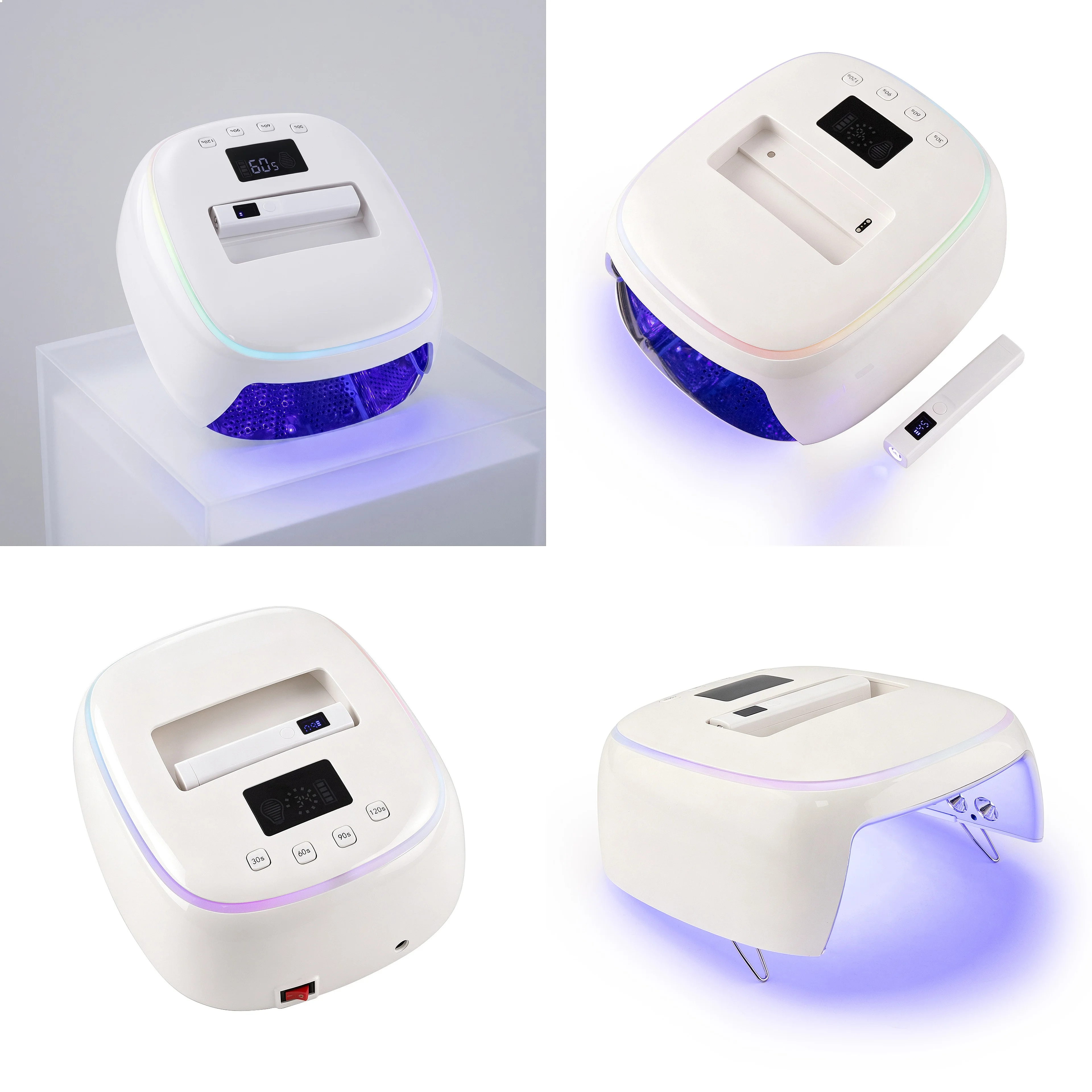 Dual Light Source 2-in-1 Hybrid UV LED Nail Lamp High Power Quick Drying Manicure Light for Gel Polish