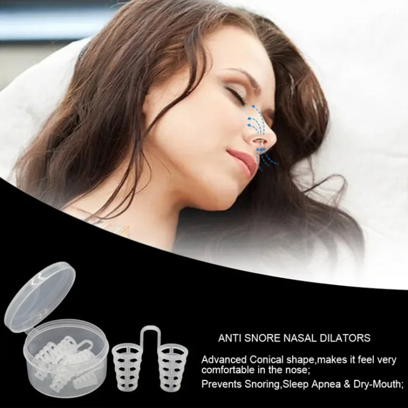 Anti Ronquidos Silicone Anti Snoring Nose Vents Clip Relieve Snorings Stopper Guard Nasal Dilator Easy Sleeping Breath Aid 4pcs