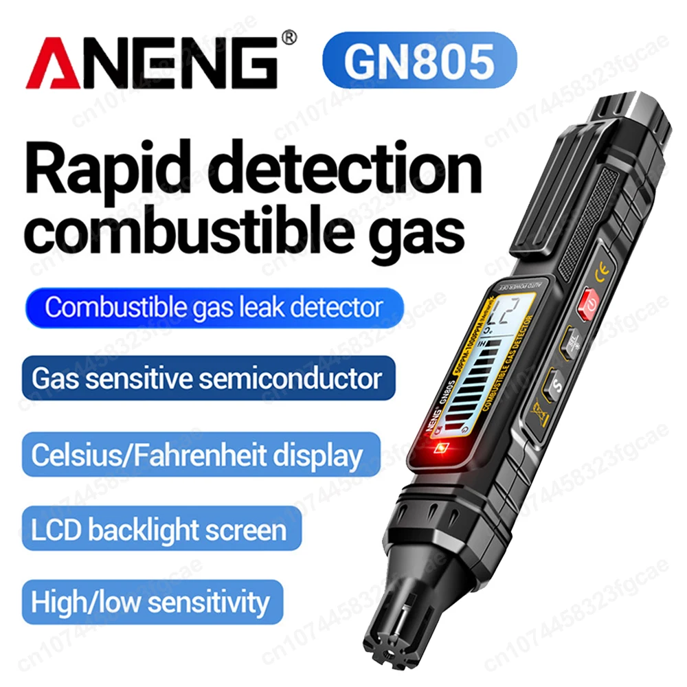 ANENG GN805 Combustible Gas Detector 50~10000PPM Sound & Light Alarm Gas Leakage Meter Flammable Alcohol Methane Analyzer