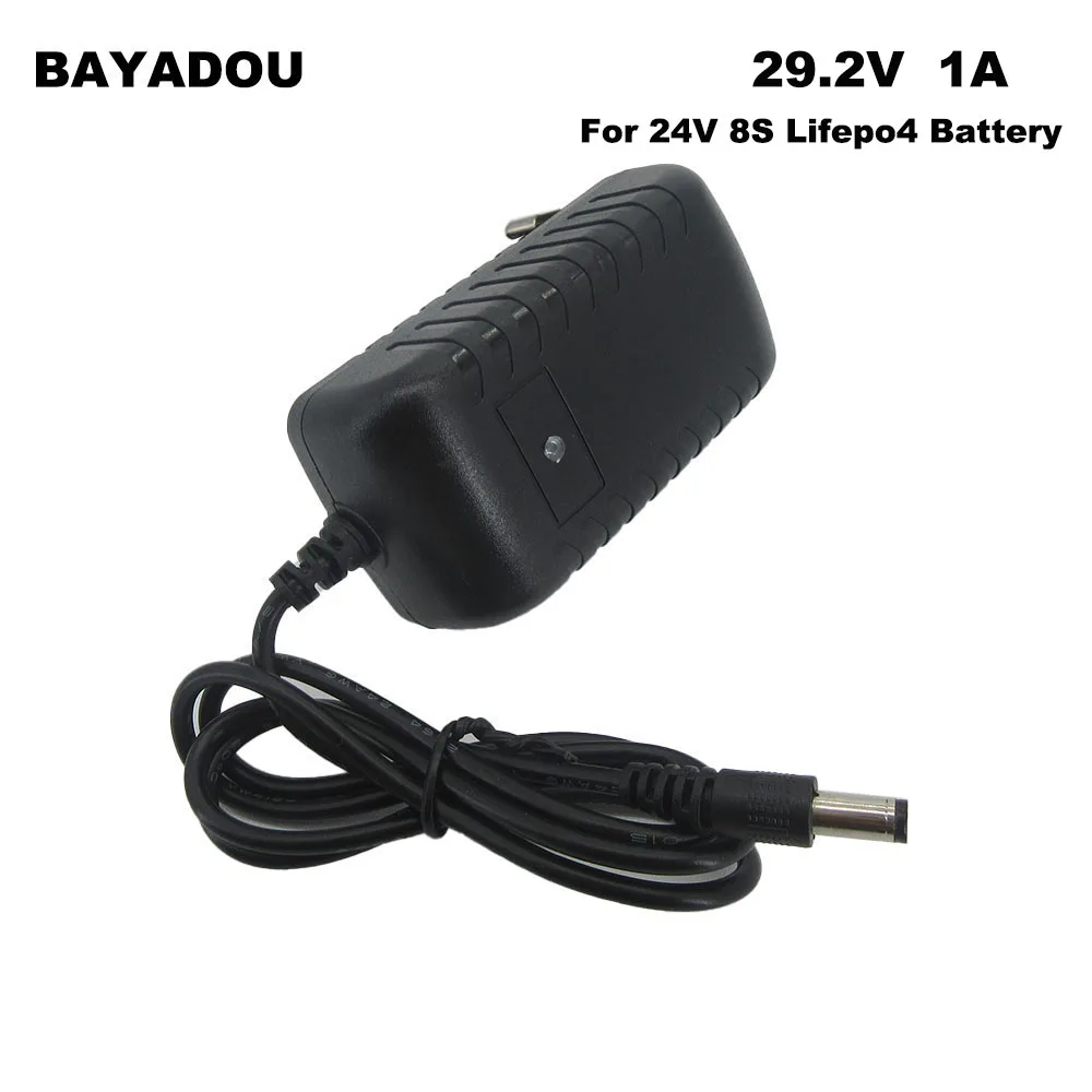 

29.2V 1A 1000MA Lifepo4 Charger 8S 24V 25.6V 4AH 5AH 6AH 7AH 8AH Iron Phosphate Battery Wall Chargers DC 5.5*2.5MM 5.5*2.1MM