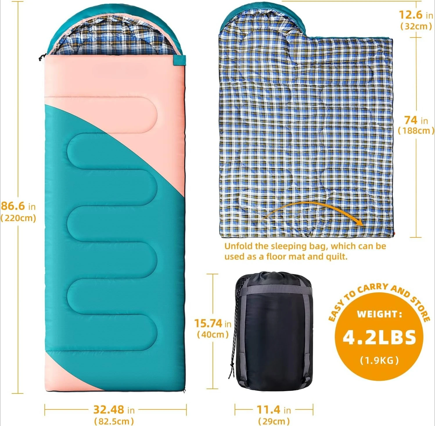 32 ℉ 내한성 3-4계절 캠핑 침낭 성인 청소년 - Kids Outdoor Gear 리뷰 및 가격