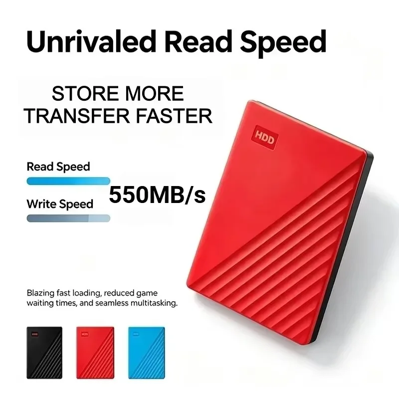 2.5 Inch Original External HDD USB 3.0 Portable Fast Data Transfer Multi-Device Compatible Durable Storage Disk for Data Backup.