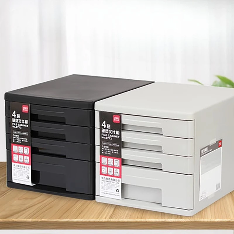 Desktop File Cabinet Multi-Drawer Plastic Document Organizer Stackable Storage System for Office Classification