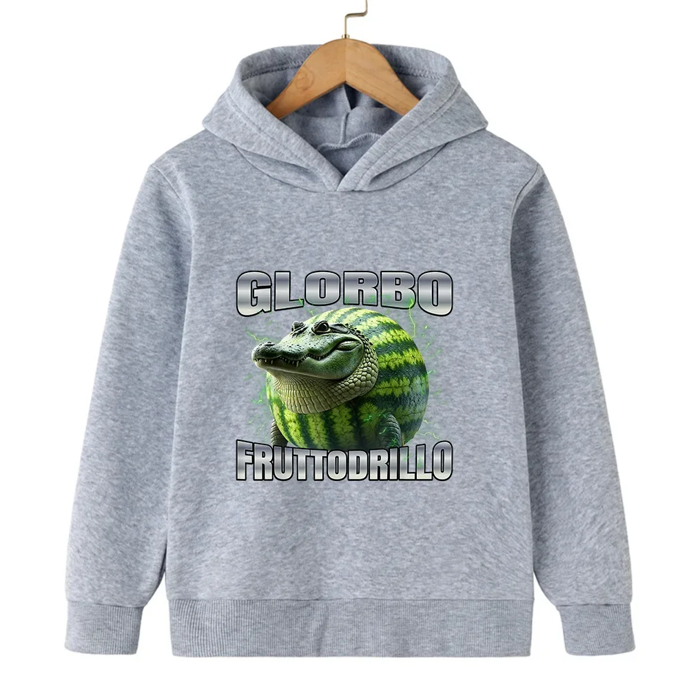 الفتيان والفتيات البلوز الدافئة متعة الإيطالية Brainrot شخصية 2d الأطفال مقنعين البلوز الخريف والشتاء الدافئة Fshionable