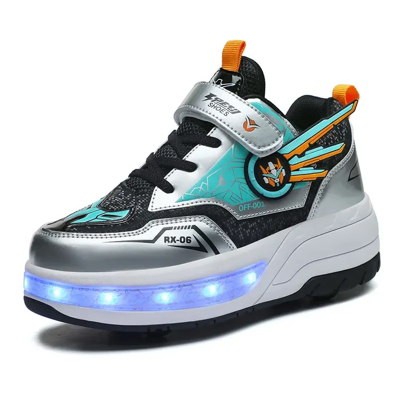 Roller Skates 2 Wheels Shoes Glowing Lighted Led Children Boys Girls Kids 2023 Fashion Luminous Sports Boots Casual Sneakers