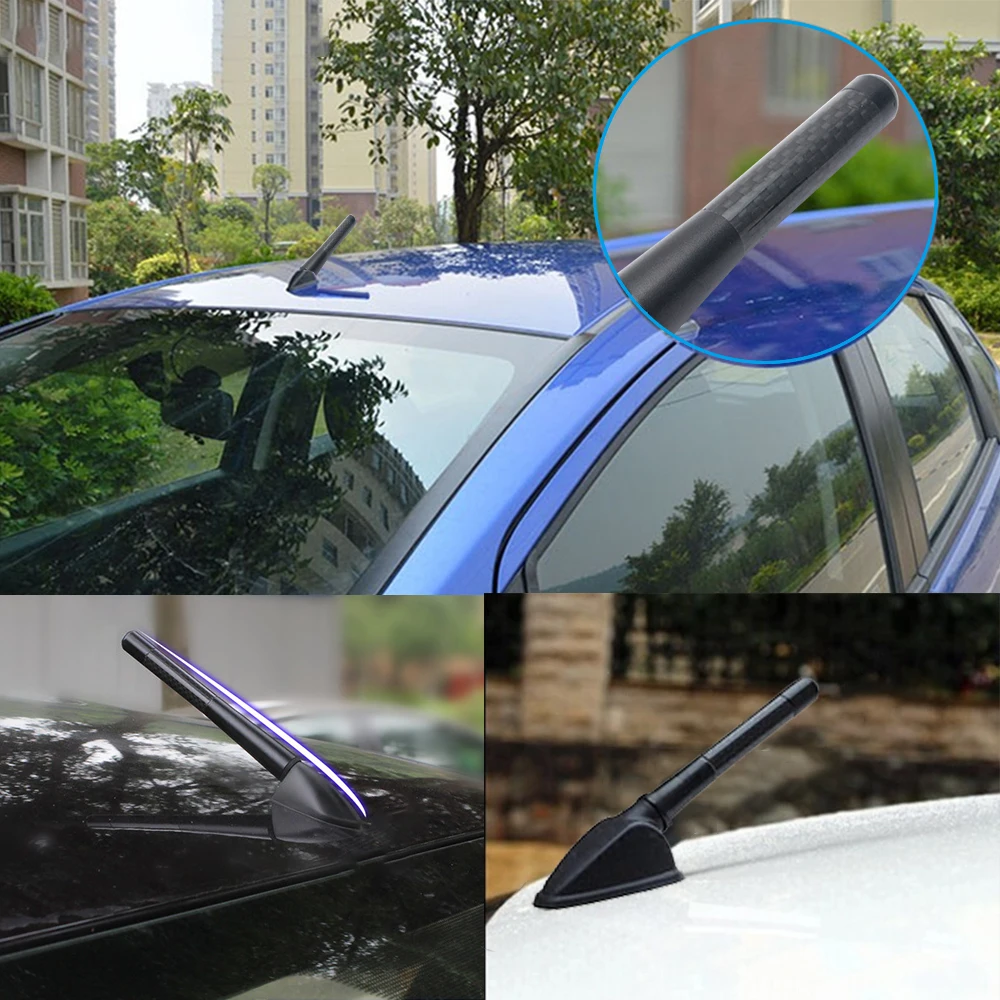 Car Universal Radio Antenna Metal Aluminum AM/FM Radio Modified Short  Aluminum Alloy with Screws Antena Coche