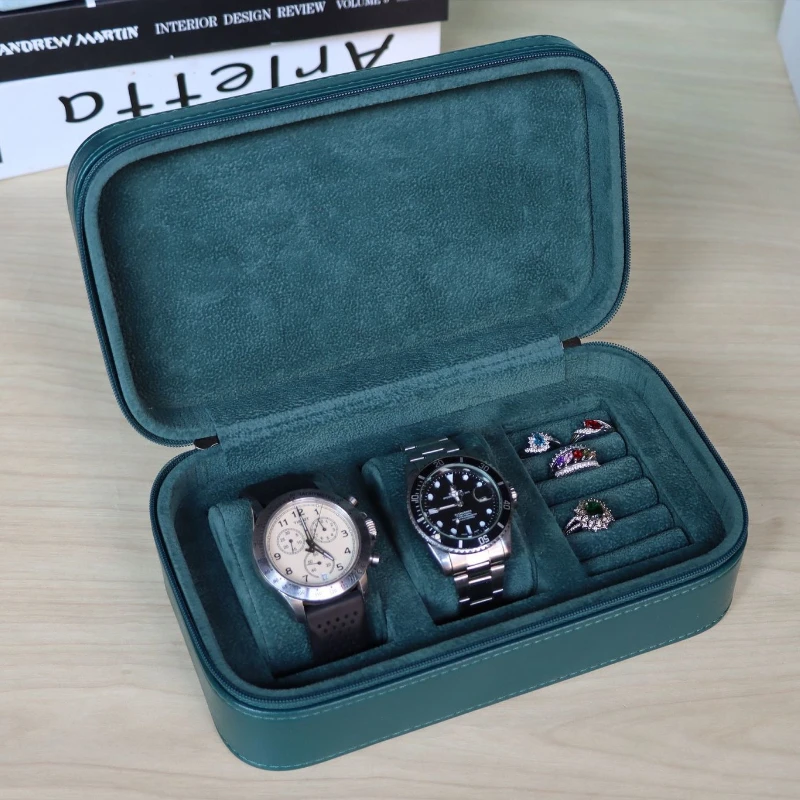 

Кожаная коробка для часов с тремя слотами, портативные дорожные наручные часы, коробки для хранения колец, мужской роскошный чехол для часов, бархатные чехлы-органайзеры для часов