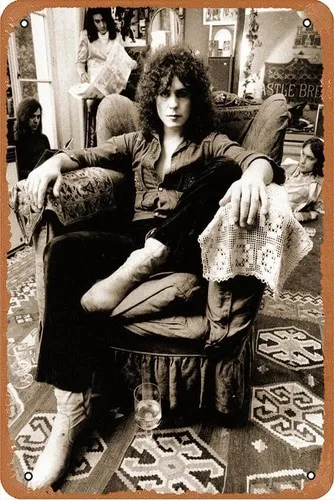 RARE SEPIA PHOTO PORTRAIT OF MARC BOLAN T. REX C.1970 Poster Metal Tin Sign