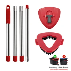 Spin Mop Head Replacement Base Handle for O Ceda EasyWring 1-Tank System,1 Mop Handle,2 Mop Base and 2 Mop Base Scrub Brush Set