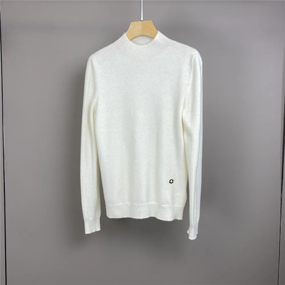 الخريف والشتاء المرأة الجديدة شبه عالية الرقبة بلون الصوف الكشمير محبوك المألوف عارضة السترة #2