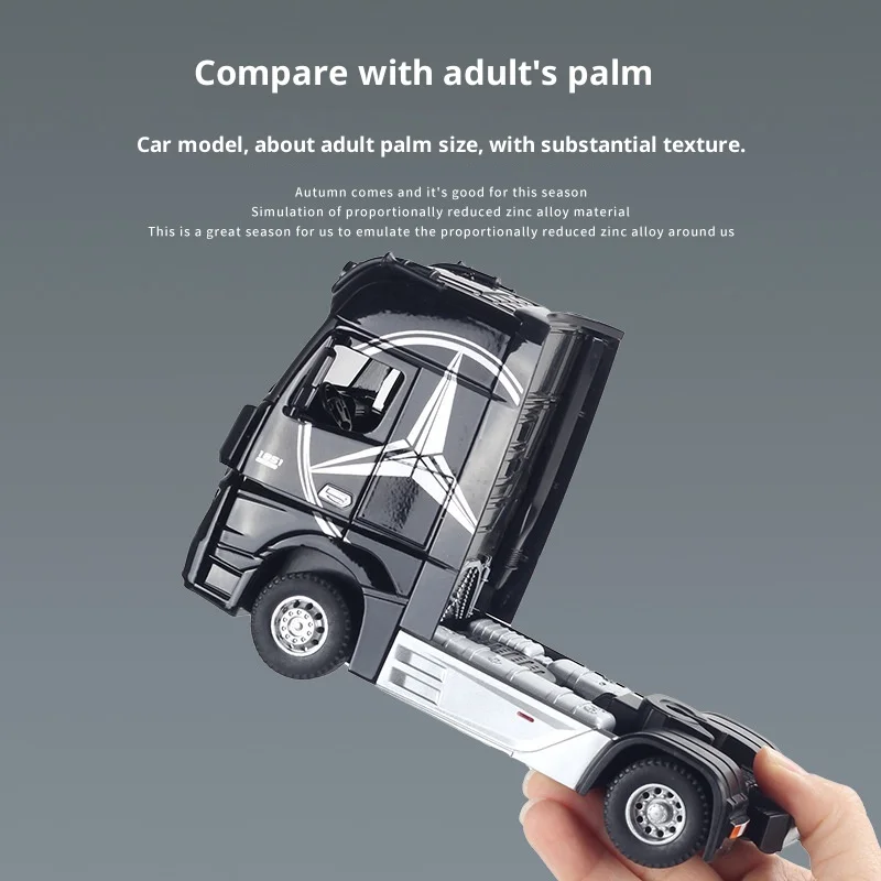 

Hot Hengteng 1:24 Truck Front Model Ornament With Sound And Light Feedback 2 Door Opening Boy Birthday Gift Toy