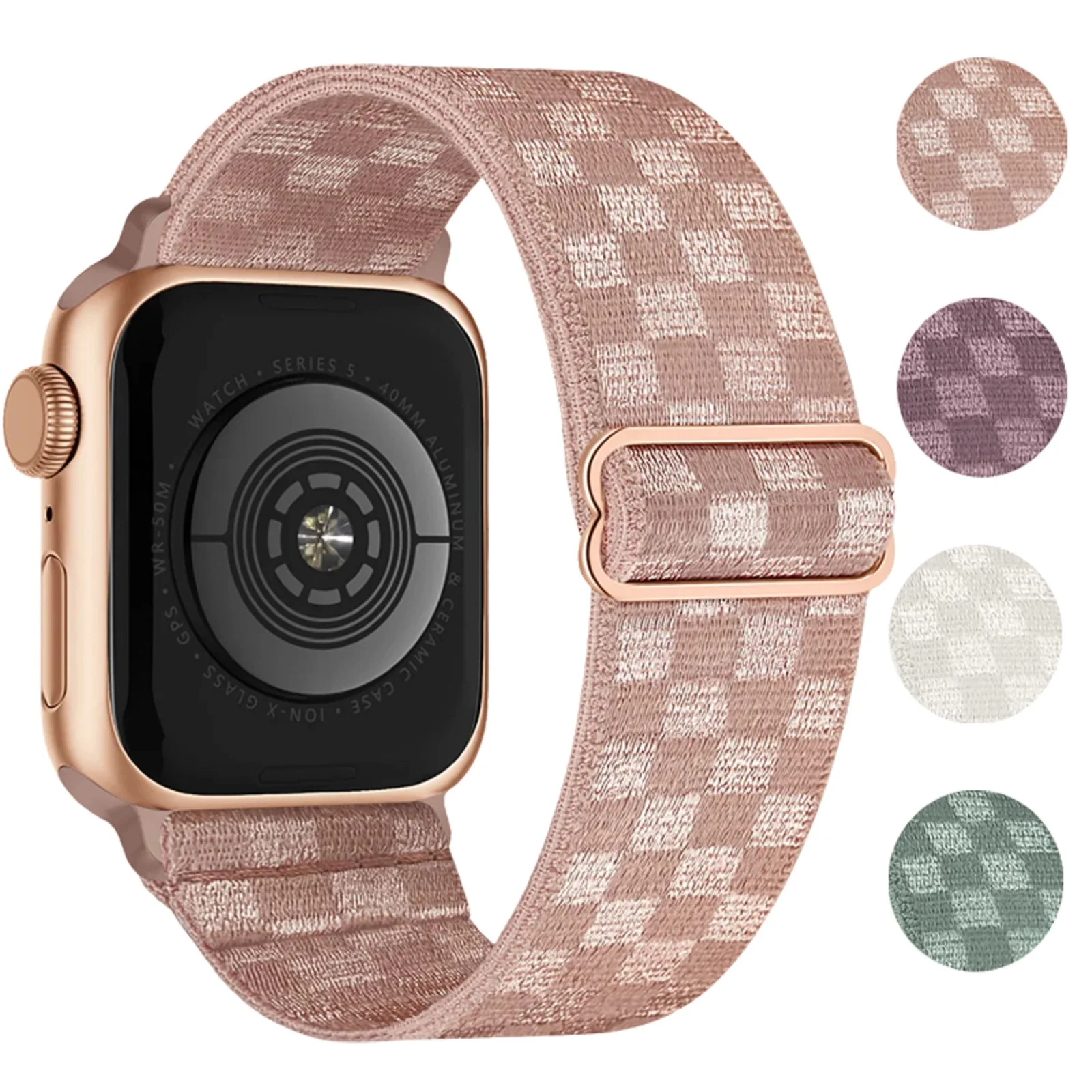 Stretch-Nylon-kariertes Streifenband für iWatch Ultra 8 7 6 5 4 3 SE für iWatch 49 mm 45 mm 41 mm 38 mm 42 mm 40 mm 44 mm Band
