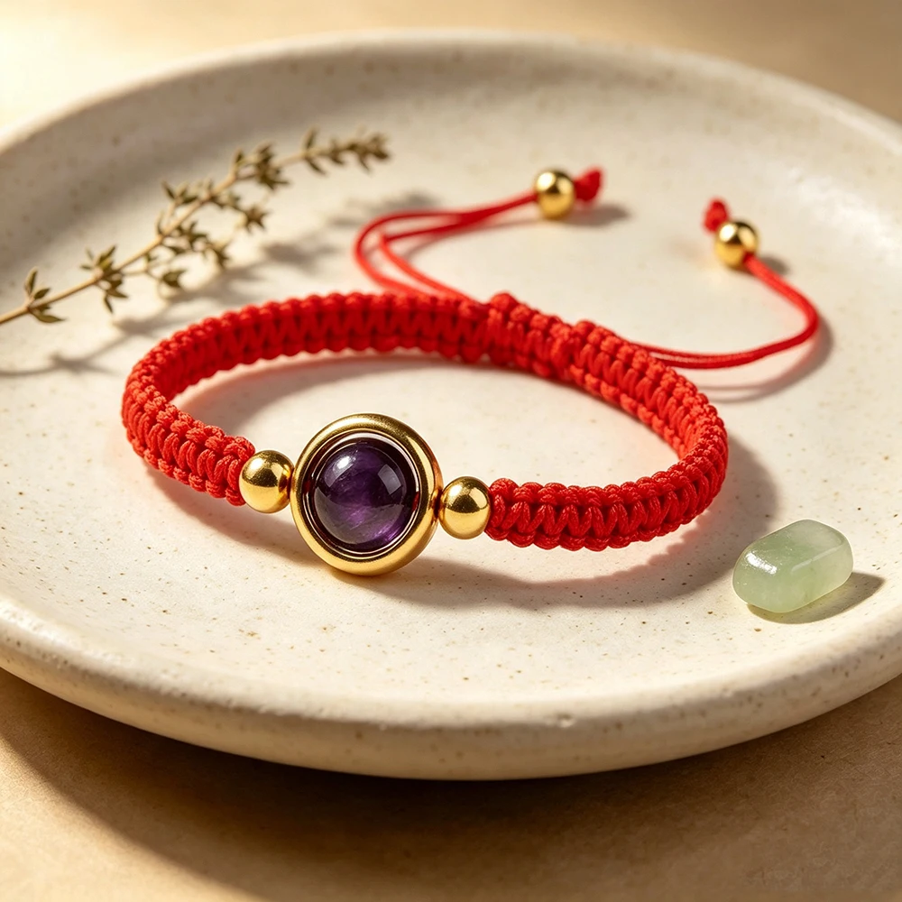 8mm Natural Purple Tiger's Eye Braided Bracelets Handmade Adjustable Boho Healing Stackable Wrists Jewelry Gifts For Men Women