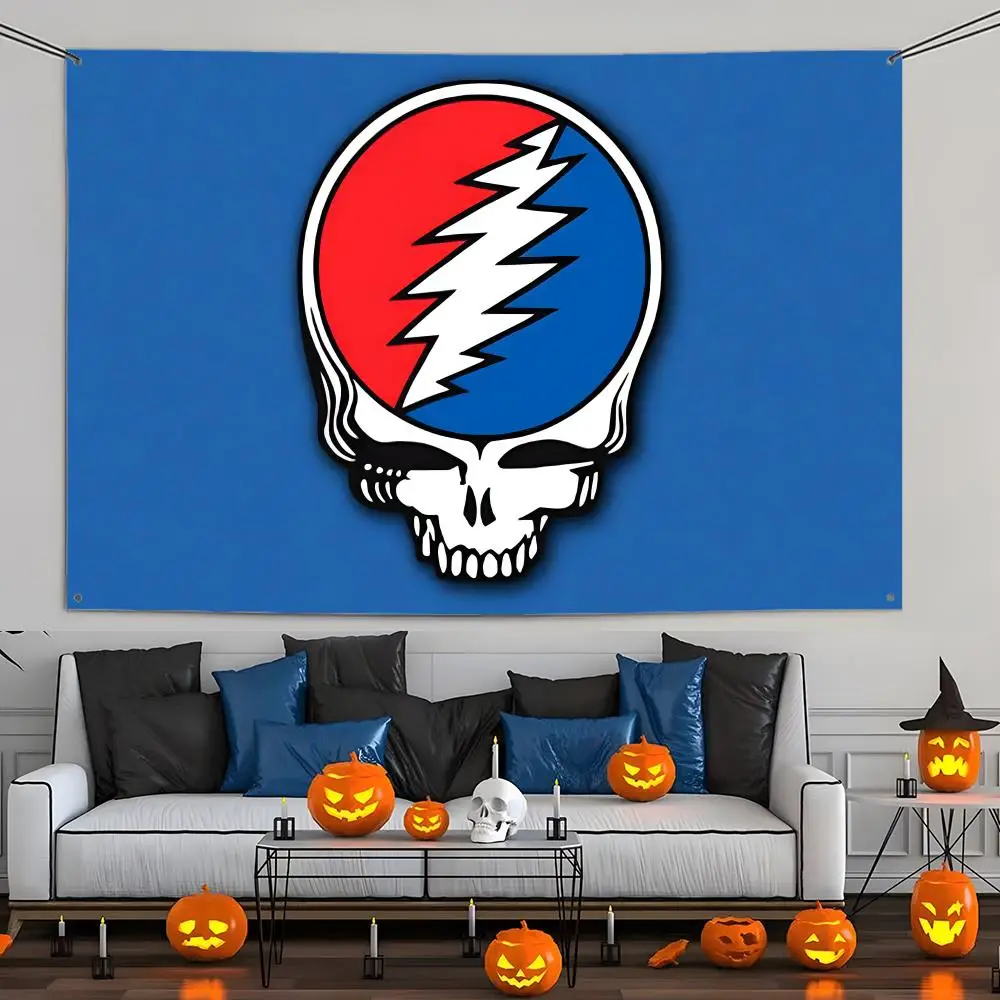G-Grateful D-Dead Anmie Flags Aesthetic Wall Tapestry Printed Wall Hanging Living Room Party Outdoor Decor