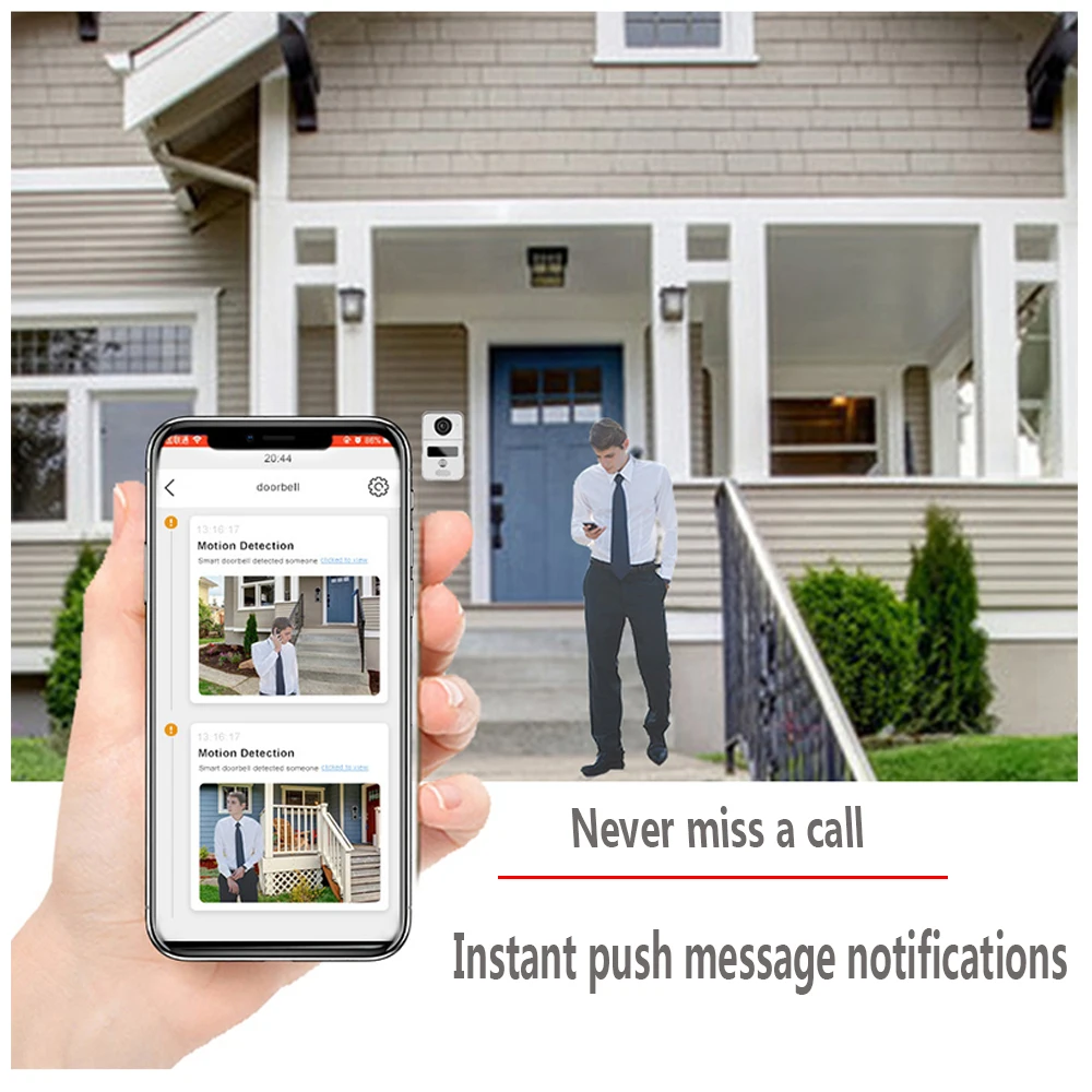 Videoportero WIFI de 7 pulgadas para apartamento, timbre de vídeo con cable, cámara 1080P con contraseña y desbloqueo RFID, Tuya