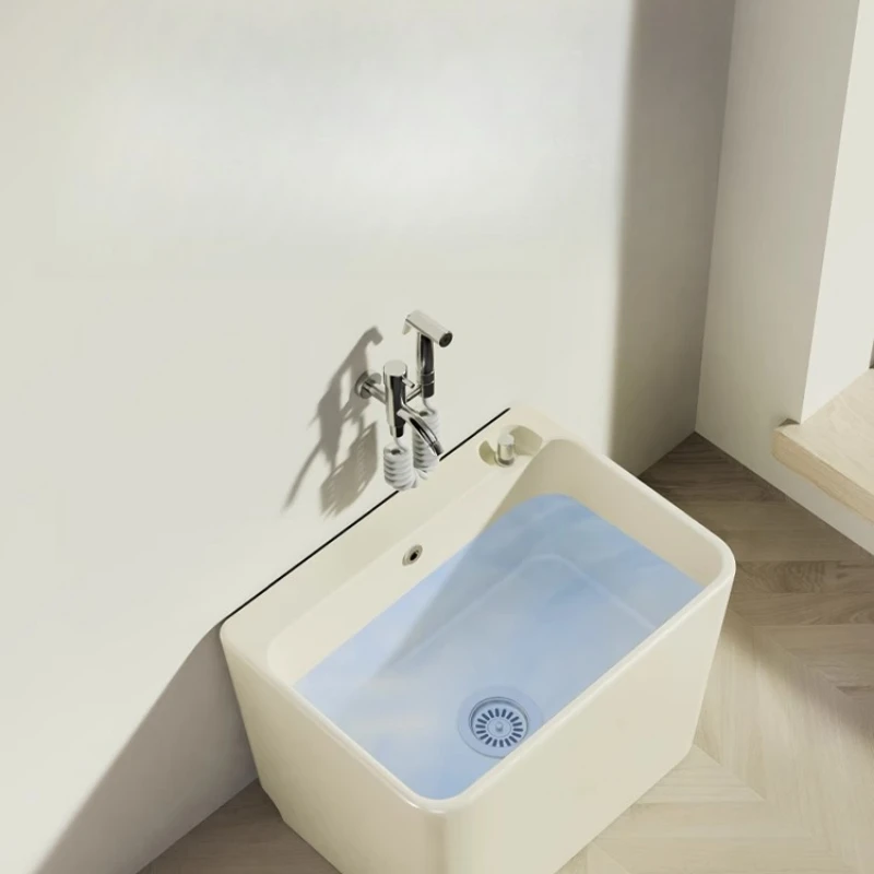 

Balcony Cream Ceramic Mop Pool Household Large Small Mop Basin Bathroom