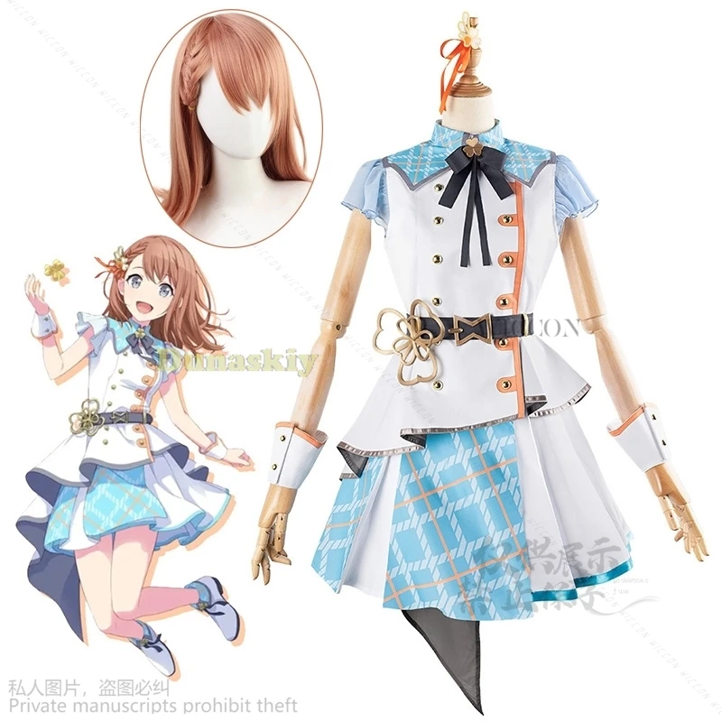 

Anime Project Sekai MORE MORE JUMP Cosplay Costume Hanasato Minori Wig Idol Lolita Cos Roleplay Uniform Women Girl Outfit Suit