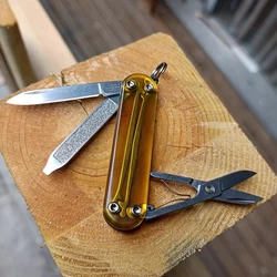 Easy PEI Handle New 58mm Multi-functional DIY Small Scissors Folding Knife Keychain Open Box Express Knife Outdoor EDC Tool