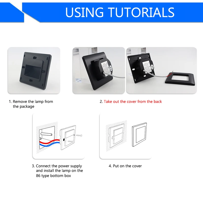 Recessed Wall Light Stairs Led Light Sensor Step Lamp Ladder AC85-265V Wall Lamp Corridor Lighting Stair Light Motion