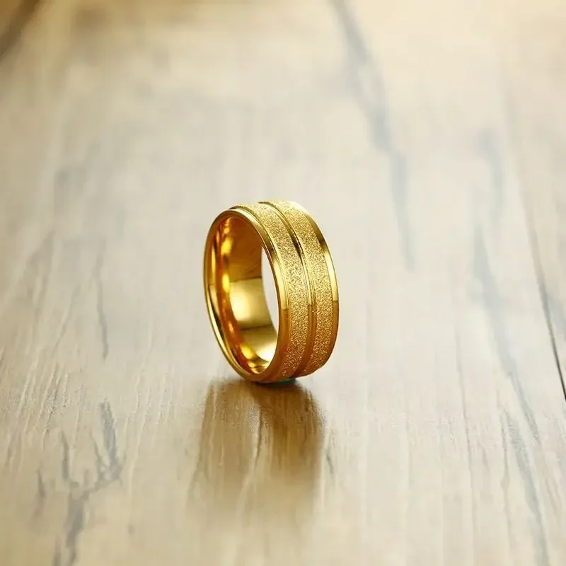 Cincin lapis murni untuk pria dan wanita, kualitas tinggi versi Korea sederhana emas kuning 999 24k mobil buram seni bunga