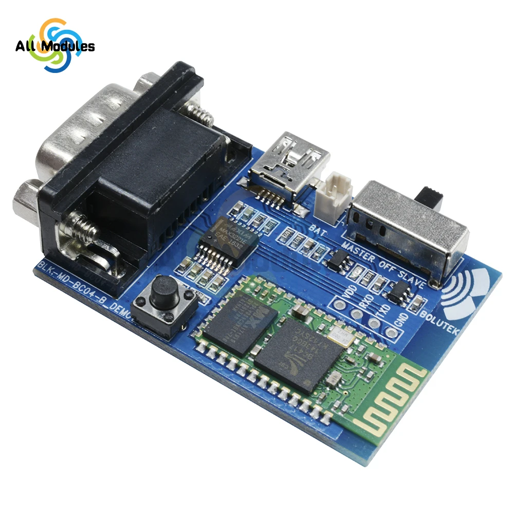 RS232 Bluetooth Serial Adapter Board Master Slave 2 Modes 5V Mini USB Bluetooth Serial Port Profile Communication Module