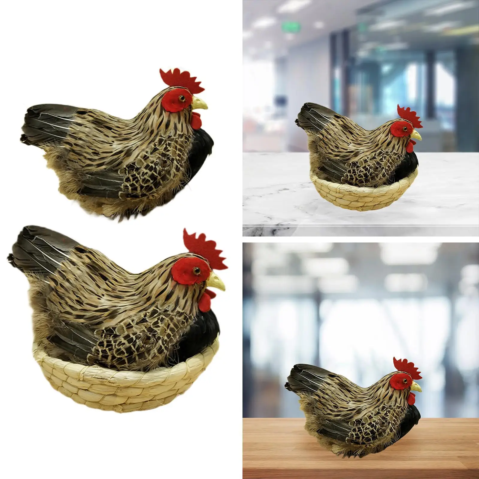 Chicken Simulation Model Fake Simulation Hen Figurine for Store Patio Farm