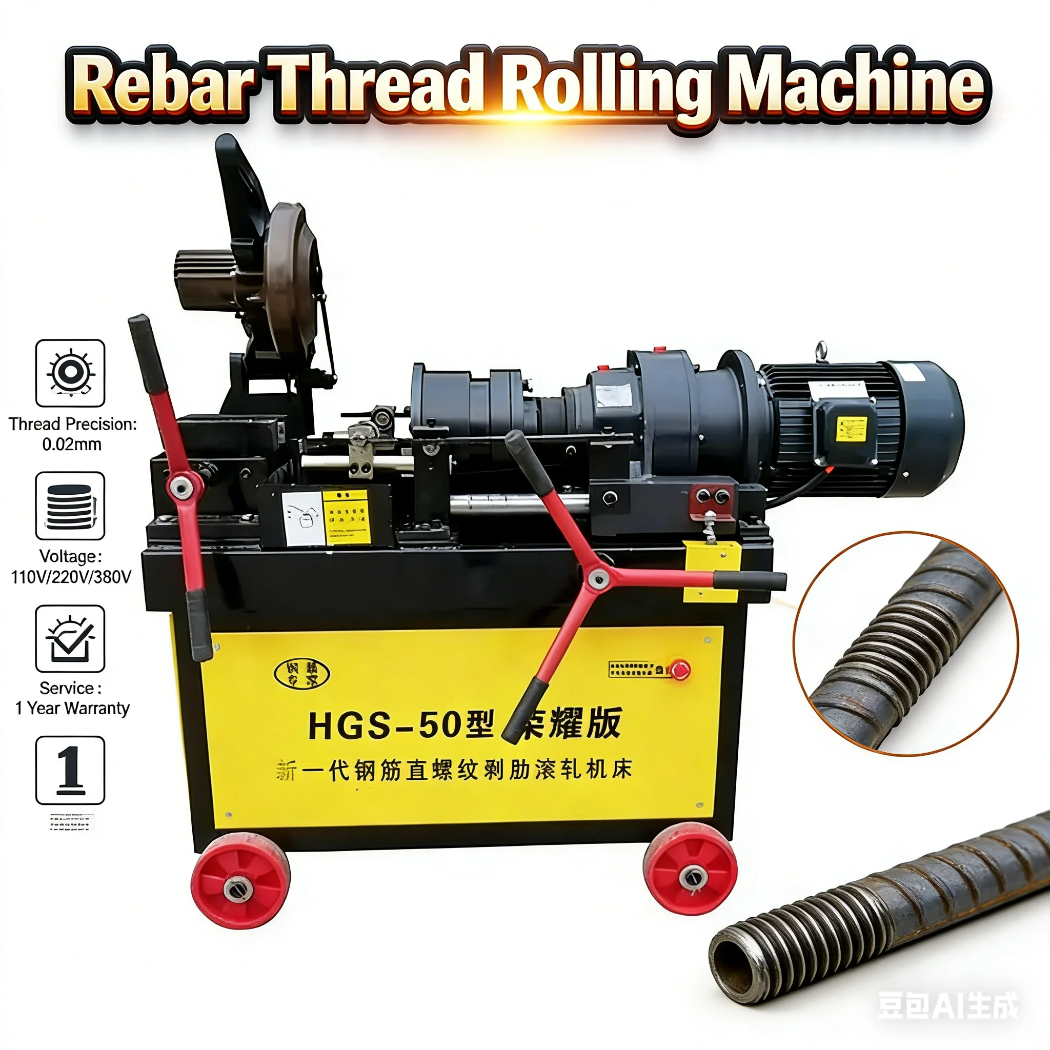 

Customized 40mm Steel Rebar Thread Rolling Machine Thread Rod Making Machine