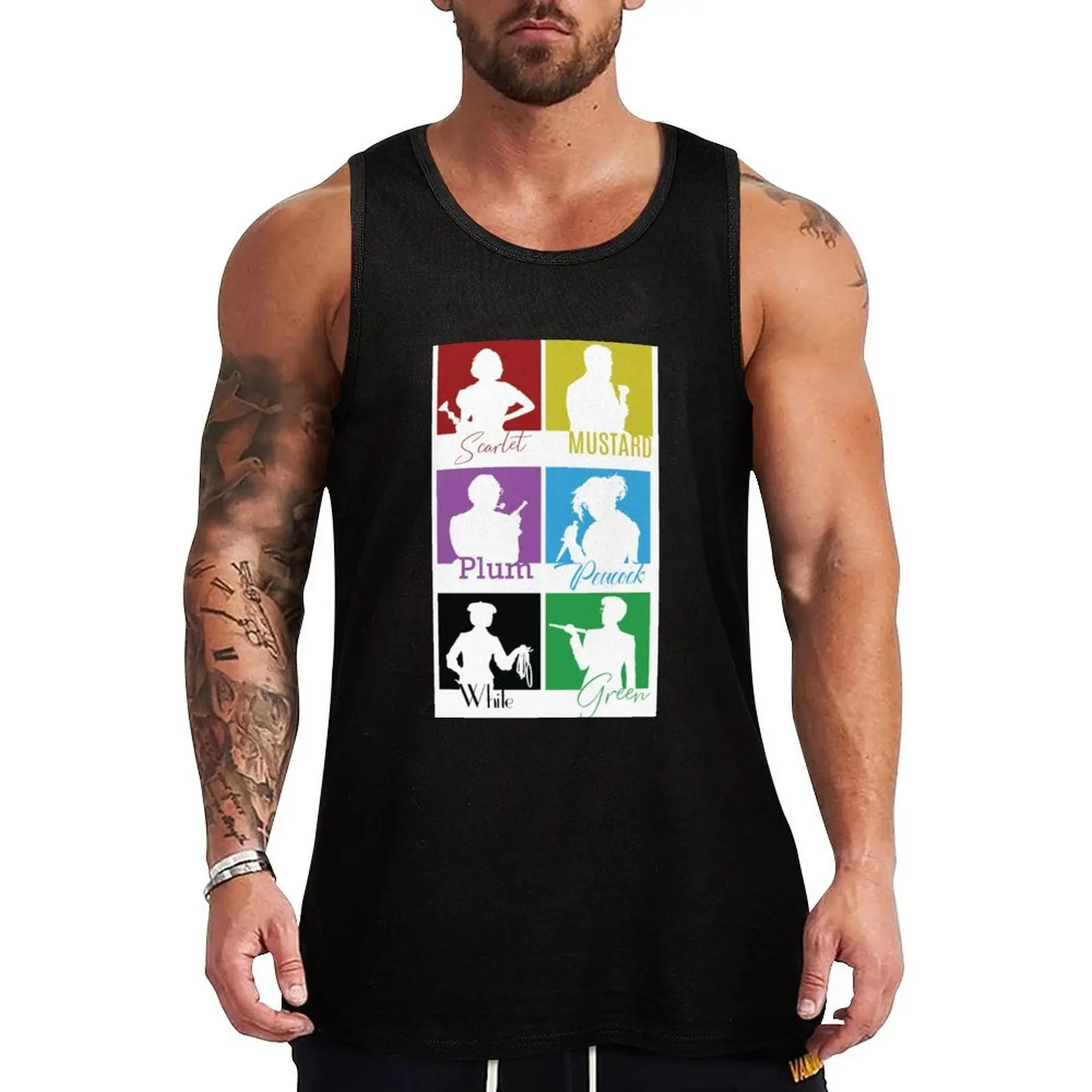Clue (1987) Character Lineup v2 Tank Top Sports Tank Top Moisture Wicking Quick Dry Shirt