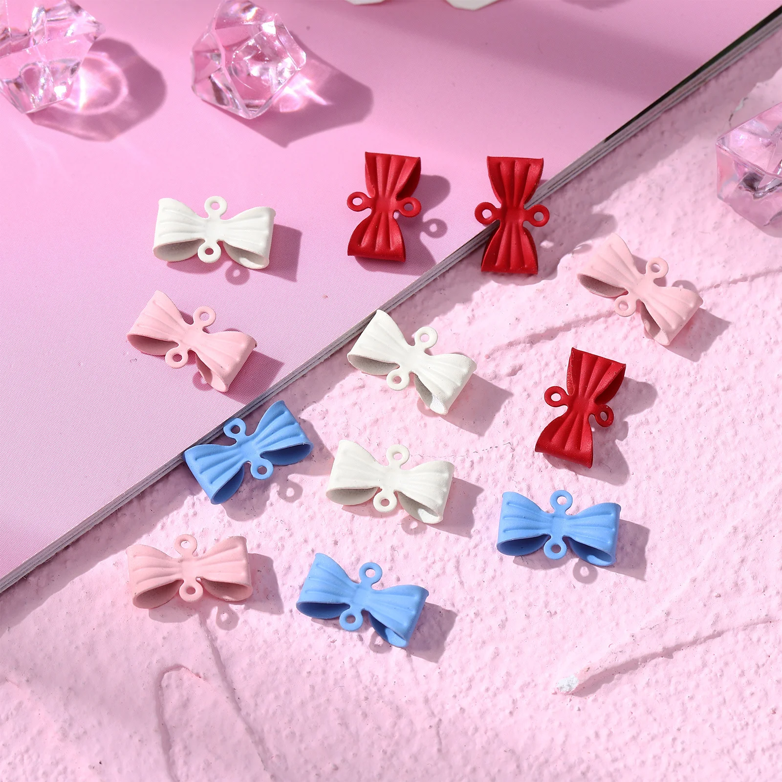 

40 Pcs Bracelets Small Charms for Earring Making Necklaces Jewelry Pendants Alloy Bowknot