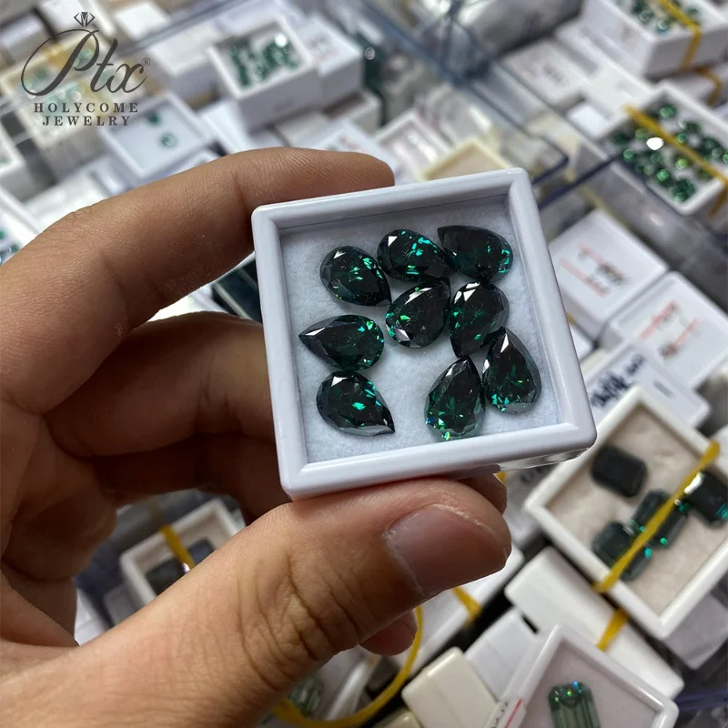 Großhandel Moissanit Lose Steine Birnenförmiger Schliff D/Schwarz/Aqua Blau/Champagner/Grün/Leuchtend Blau Farbe VVS1 Reinheit Perlen für Schmuck DIY – Detail 25