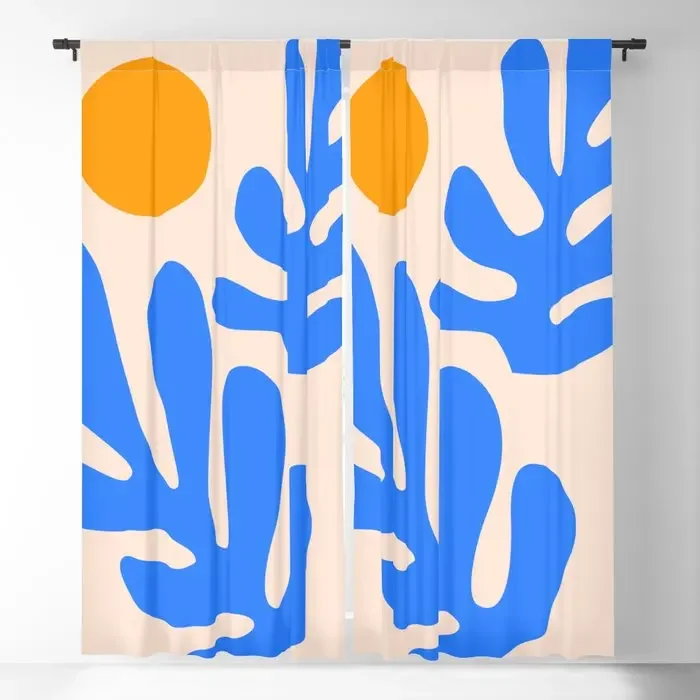 Henri Matisse - Leaves - Blue Blackout Curtains 3D Print Window Curtains For Bedroom Living Room Decor Window Treatments