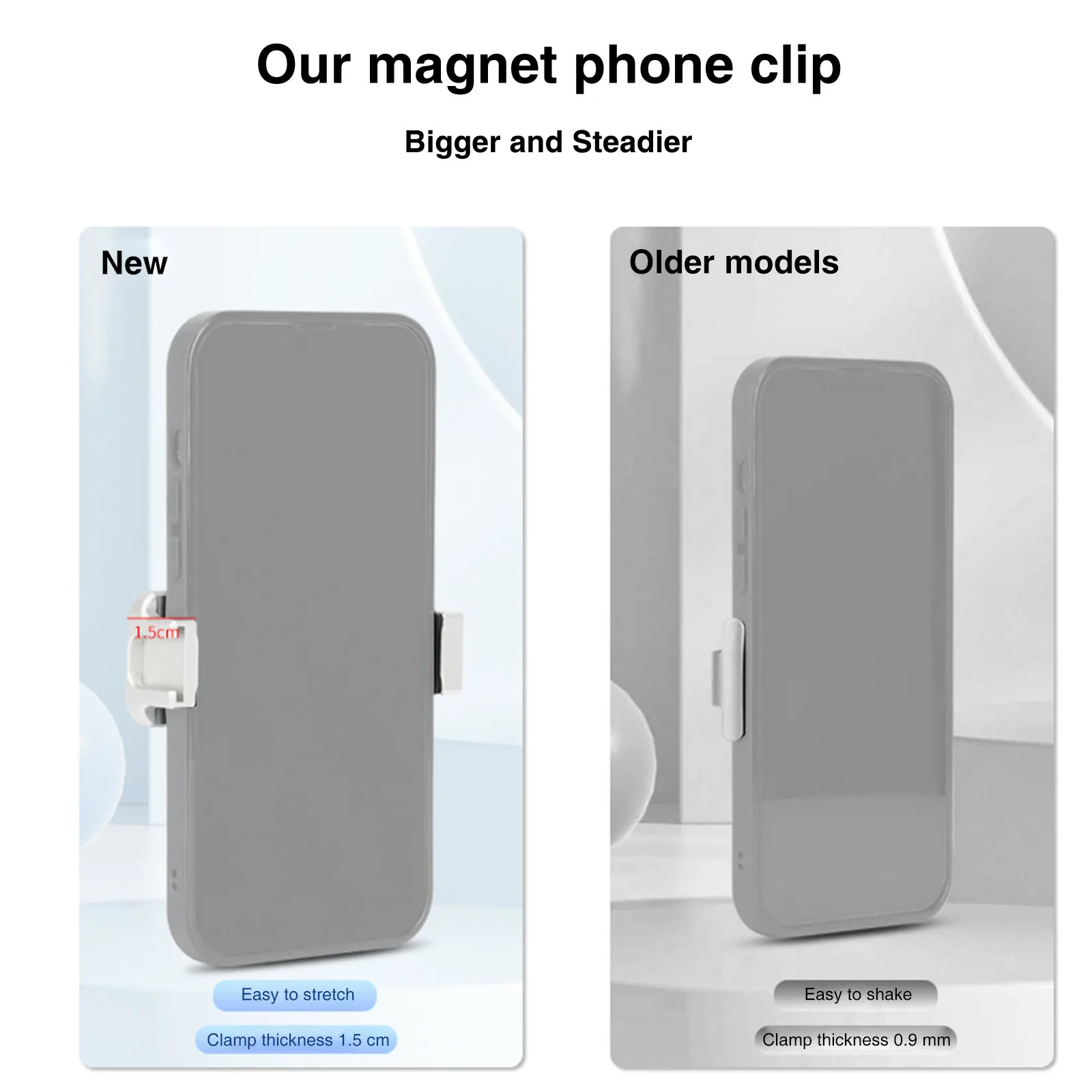 UURig PH-05 Magnetic Mobile Phone Clip for OM 6 / OM 5 / OM 4 / OM 4 SE Gimbal Stabilizer with Cold Shoe Mount for Led Light