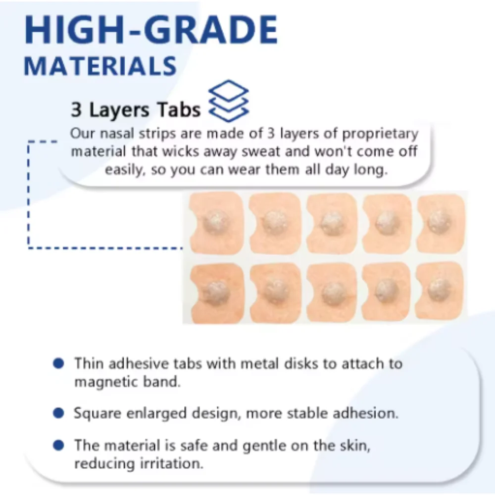 60개입 코 호흡 자석 흡착 철제 코 스트립 공기 흡입 증가 수면 질 개선 코골이 감소