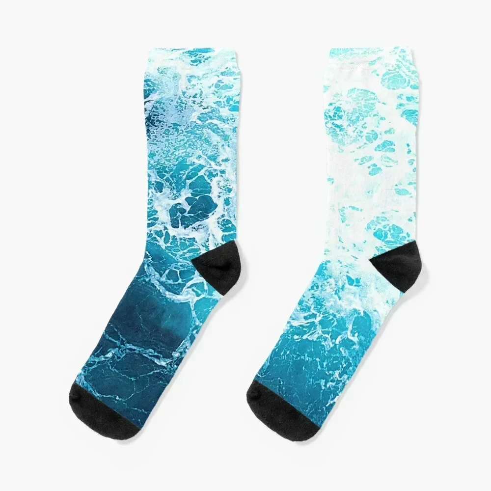 

Blue Ocean Waves Socks fashionable Heating sock moving stockings Socks Women Men's