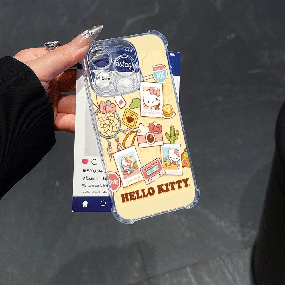 

Чехлы для мобильных телефонов Sanrio для IPhone 13 IPhone 16/15/14/13/12/11/x/xs/xs Max, мягкий чехол для телефона для девочек Sanrio KT, новинка 2023 года с героями мультфильмов