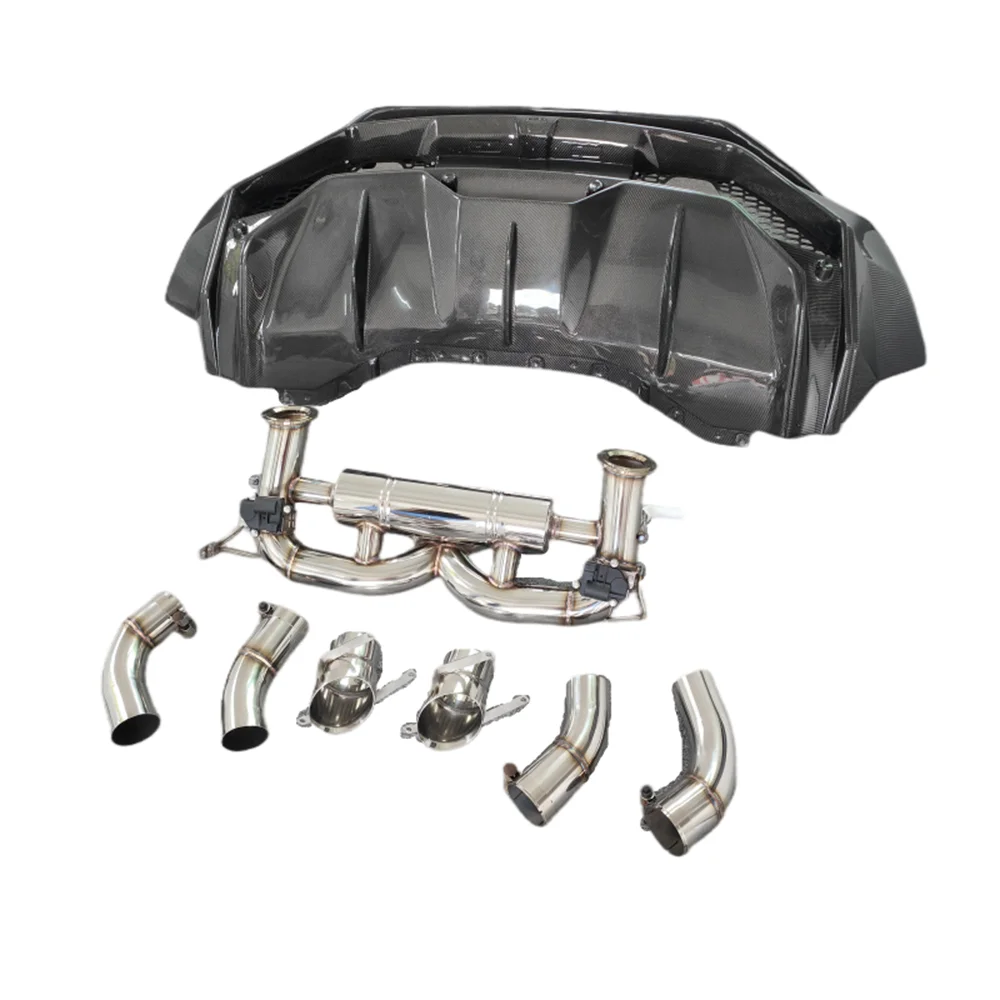 

Для Lamborghini Huracan LP610 LP580 Модернизированный Т-образный комплект выхлопного корпуса заднего бампера из углеродного волокна