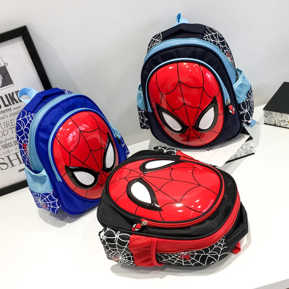 Disney Children\'s School Bag Kindergarten Boy Marvel Spider-man Backpack Large Class Bag Boy Cute Travel Lightweight Backpack