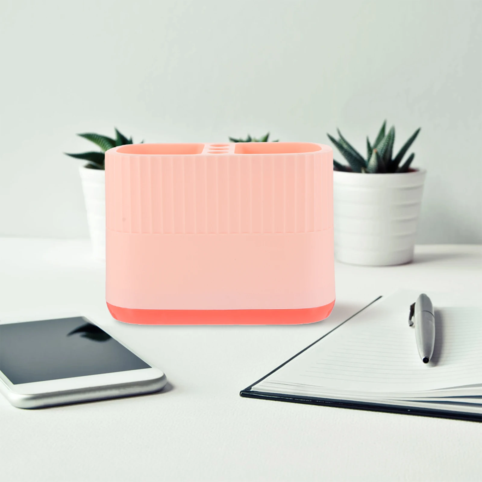 

2 Pcs Pen Holder Makeup Brush Storage Box Brushes Container Cosmetics Make-up Pencil for Desk Stationery Desktop
