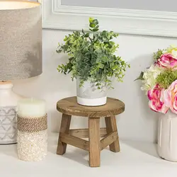 Plant Stand Wood Flower Pot Holder Potted Stand Indoor Display Rack Mini Wooden Stool